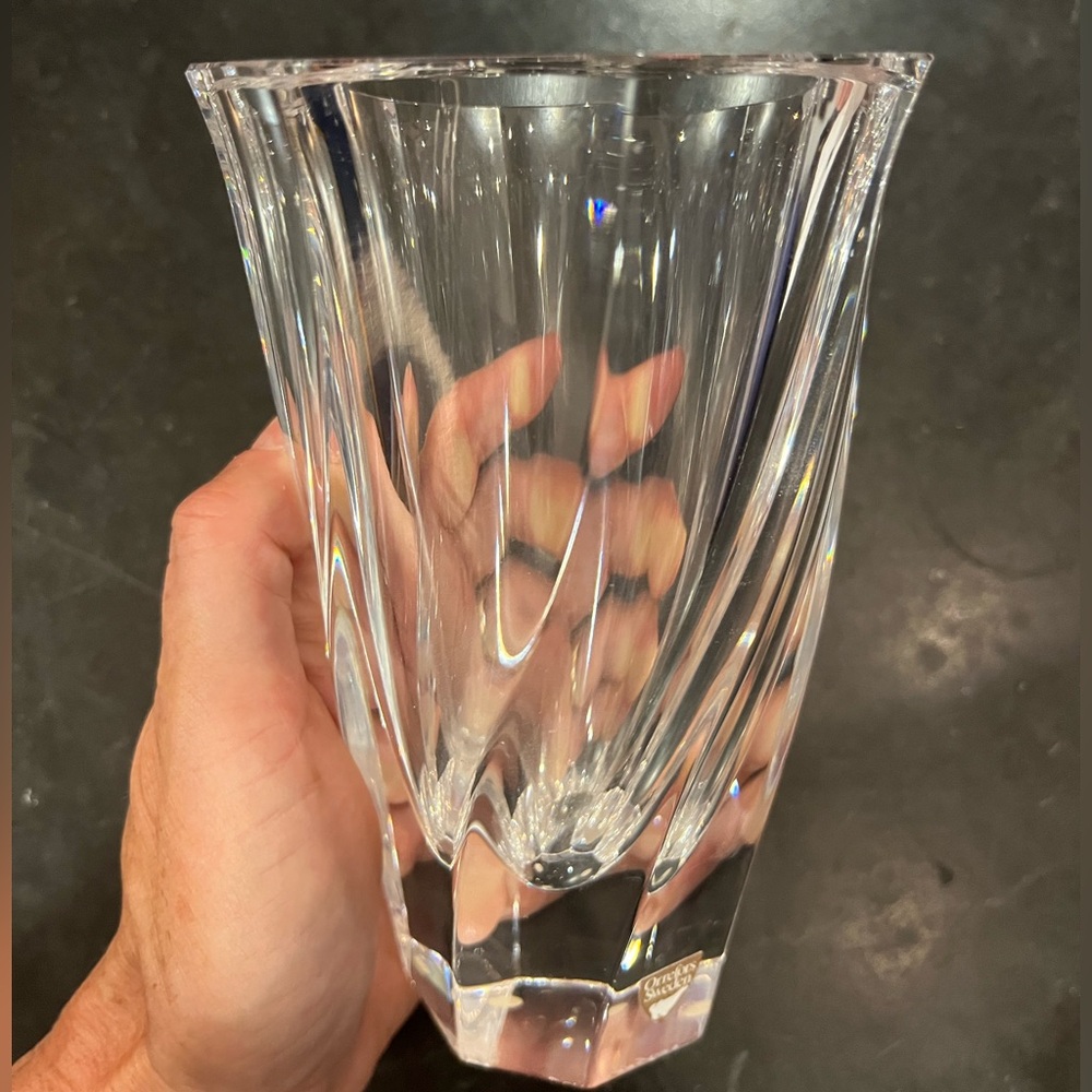 Orrefors Kostaboda Leaded Crystal Vase Made in Sweden 6 Inches Tall